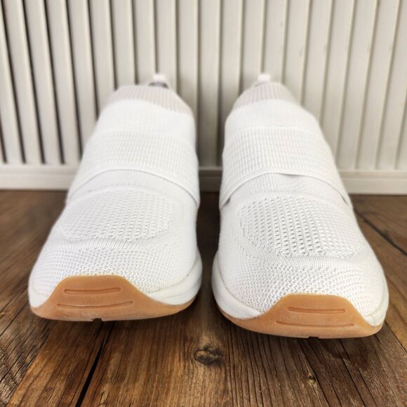 Skechers Billion Over The Top Women's 10 White Slip On Knit Walking Shoes 155627 - Picture 2 of 9